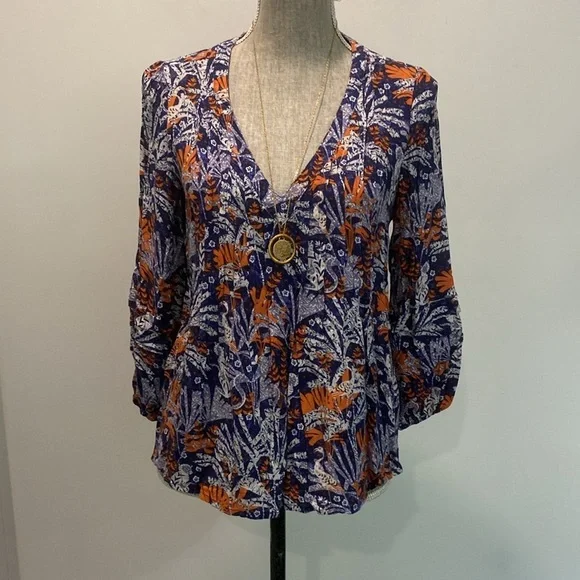 Anthropologie Cathy Pleated Blouse - Picture 4 of 16